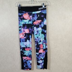 2/$10 05098 Nike Pro-Fit floral print cropped stretch running pants S